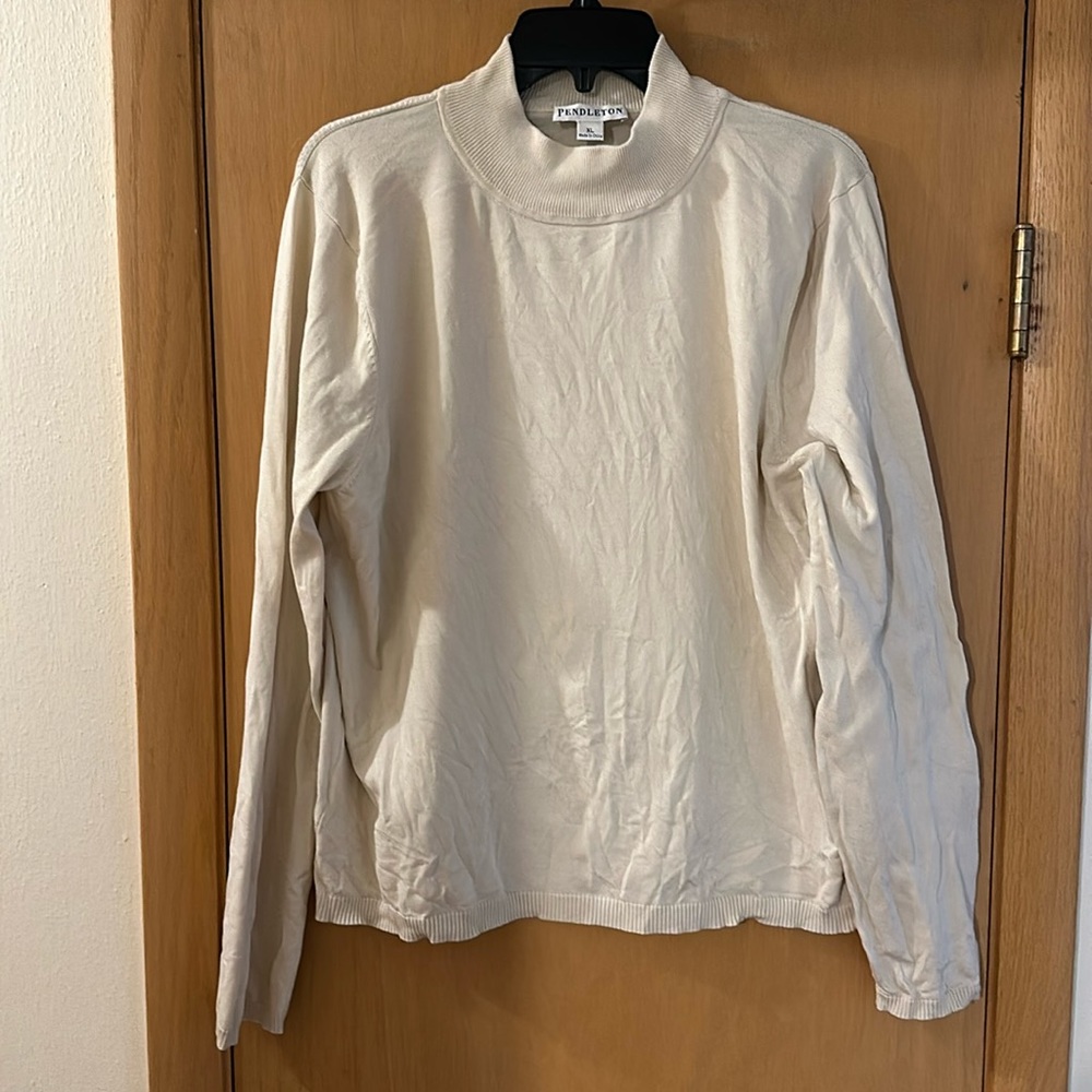 Pendleton Cream Long Sleeve Mock Neck Sweater
